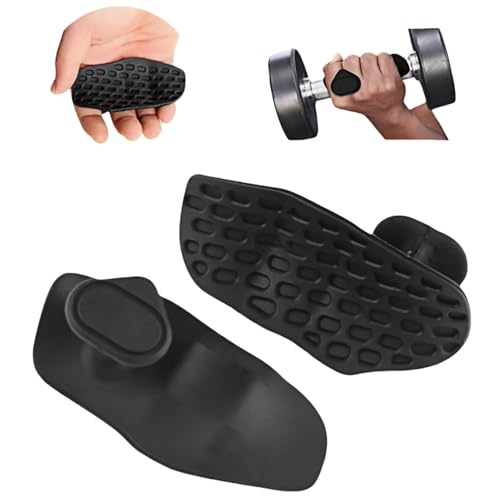 Anti-Slip Workout Grips, Ergonomic Workout Gloves, Weight Lifting Grips, for Men and Women, Silicone Gym Grips Pads, Soft, Palm Protection, Suitable for Various Fitness Training - color: Black