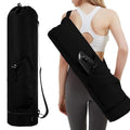 Yoga Mat Bag,Full Zip Cargo Yoga Mat Carrier Bag with Drawstring Water Bottle Pocket,Exercise Yogas Mats Carrier Holder for Women & Men - color: Black