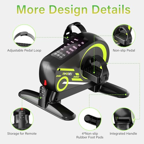 Mini Exercise Bike, Motorized Under Desk Pedal Exerciser Leg/Arm Cycle for Senior, Auto&Manual Mode, Adjustable Speed, LCD Display, Remote Control - size: 12 Speed 6 Resistance