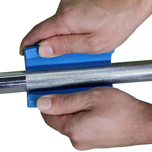 Barbell Grips - Thick Dumbbell Grips Arm Blaster Adapter with High-Density Silicone Rubber, Bar Grips for Weightlifting Muscle Growth Rapidly and Hands Stress Relieve - color: Blue