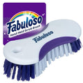 Fabuloso Cleaning Brush, Compact Hand Scrub Brush with Easy Grip Rubber Texture for Kitchen, Bathroom, Tile, Baseboards and Floors, Firm Bristles for Indoor Surface Cleaning, White & Purple, 6 Inch - size: Hand-Held Scrub Brush