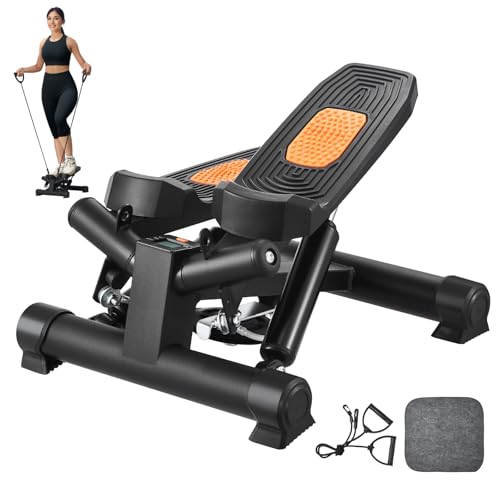 VEVOR Stair Stepper, Mini Stepper for Exercise at Home, Hydraulic Fitness Stepper with Resistance Bands, Full Body Workout Cardio Equipment, Stair Climber - style: Twisting Stepper