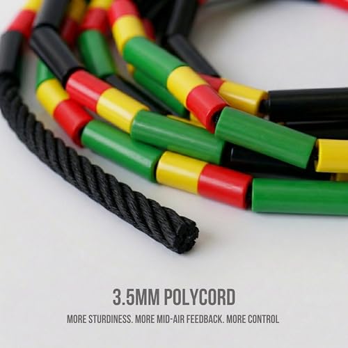 Pro-Grade Beaded Jump Rope for Beginners - color: Rasta