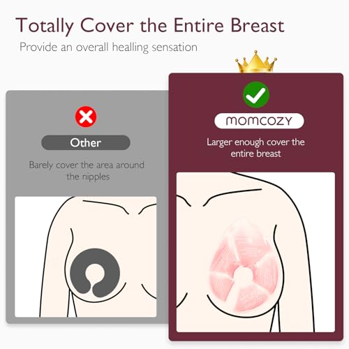 Momcozy Larger Breast Therapy Packs, Hot and Cold Breast Pads with 2 Soft Covers, Breastfeeding Essentials, Postpartum Recovery, 2 Pack, Pink
