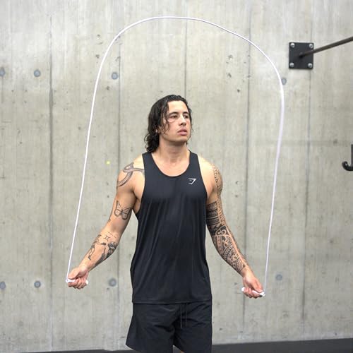 Swissskip Speed Jump Rope by Dayan Kolev, 5mm PVC Skipping Rope, Great for Beginners and Advanced Athlets, Designed for Fitness, Cardio, Boxing & CrossFit, Adjustable length with Unbreakable Handles - color: White