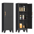 46" H Metal Locker Cabinet, Small Locker with Door and 2 Adjustable Shelf | Locker Cabinet with Adjustable Leveling Feet for Home, Bedroom, Office,Gym Assembly Required - color: 46" H Black