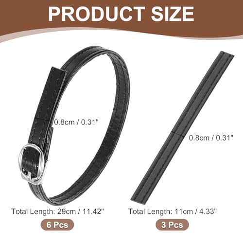 uxcell Replacement Ankle Strap for Heels Detachable Shoe Straps PU Leather Shoe Band - color: Matte Black