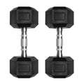 Ritfit 5-650 LBS PVC Encased Hex Dumbbell Sets with Optional Rack for Home Gym, Hand weight with Chrome Handle for Strength Training,Workouts - style: 2X25LBS