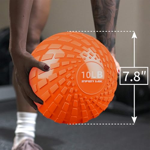 Medicine Ball 8, 10 lbs Slam Ball Weighted Balls for Exercise Strength and Crossfit Workout - color: Dynamic Orange, size: 10 LB