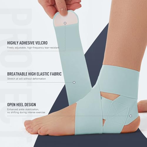Ultra Thin Ankle Wraps Ankle Brace for Men ＆ Women, Adjustable Ankle Straps for Arch, Sprained Foot, Tendinitis, Football, Basketball, Running（Azure, Pack of 1） - color: Azure, size: Pack of 1