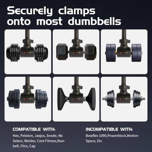 3 in 1 Dumbbell Converter Bar Set - Convert Dumbbells to Barbell & Kettlebell for Home Gym, Multi-Functional Strength Training Bar with Secure Clamps, Space-Saving Weight Lifting System (Black)