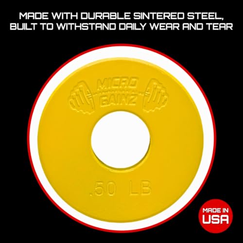 Micro Gainz Standard 1-Inch Center Hole Fractional 8 Piece Weight Plates with Bag, Designed for Standard 1-Inch Dumbbell & Barbell for Strength Training and Weight Lifting, Made in USA - color: Multi-Color