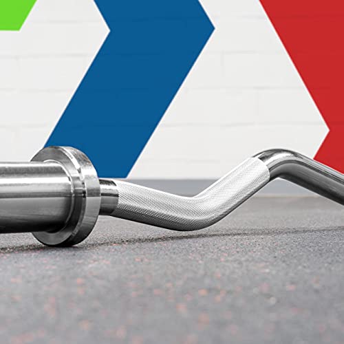 METIS EZ Curl Bar - Tricep Bar for Arm Weights Exercises | Weight Bars For Lifting | Bicep Curl Bar | Strength Training Equipment | EZ Weight Bar - style: + 33lb Weight Plates [Pair]
