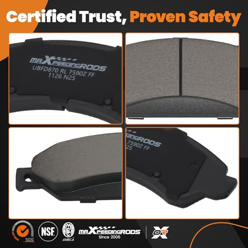 maXpeedingrods D1092 Ceramic Front Brake Pad for Cadillac Escalade ESV EXT XTS, for Chevrolet Avalanche Express Silverado 1500 Suburban Tahoe, for GMC Savana 1500 Yukon/Yukon XL - size: D1092&P-1092