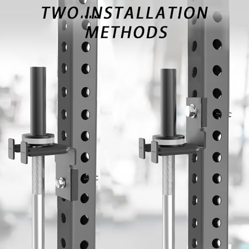 Rack-Mounted Olympic Barbell Holder for 2x2 & 2x3 Power Racks, No Drilling Required – Heavy-Duty Steel Storage with Protective Padding, Space-Saving Gym Equipment - color: fit 2x2"power racks