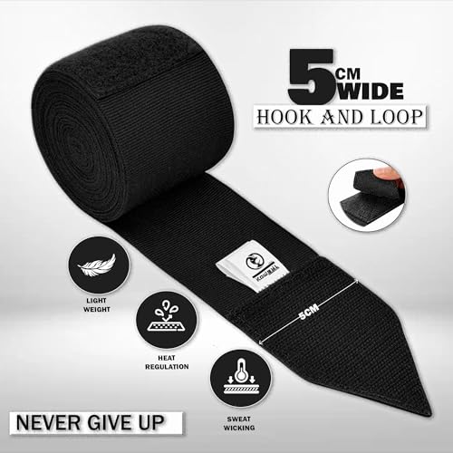 KOMBAT USA 180" Boxing Wraps for Men & Women – Hand Wraps for Boxing Gloves, Muay Thai Wraps, Vendas para Boxeo, Thumb Loop, MMA & Kickboxing Hand Wraps Boxing Training Gear - color: Pack of 3 Black