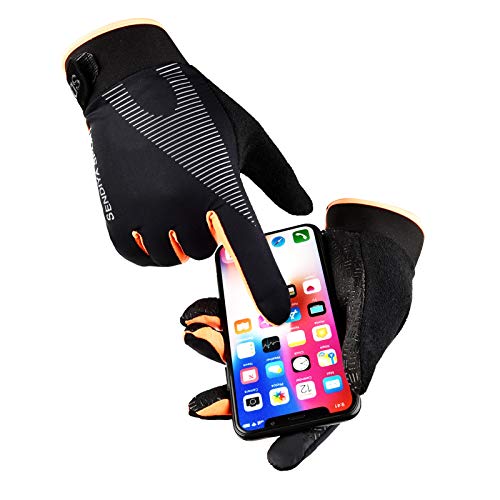 YHT Workout Gloves, Full Palm Protection & Extra Grip, Gym Fishing Fencing Gloves for Weight Lifting, Training, Fitness, Exercise (Men & Women) - color: Orange, size: Medium