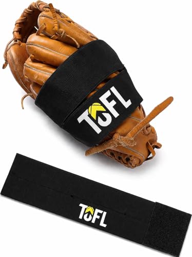 TOFL Baseball Glove Wrap Band for Mitt Shaping | Elastic Strap with Adjustable Closure for Pocket Forming & Storage | Youth & Adult Softball Mitt Care Accessory (Color & Quantity Options) - color: Black