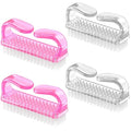 Larbois Handle Grip Nail Brush, Hand Fingernail Brush Cleaner Scrubbing Kit Pedicure for Toes and Nails Men Women (4 Pack) - color: Color-17