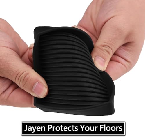 Jayen Non Slip Furniture Caster Cups Coasters Pads for Hardwood Floors, 3x3 | prevent furniture from Sliding, rubber, heavy duty, floor protection, keep furniture in place - size: 12 Pcs Black