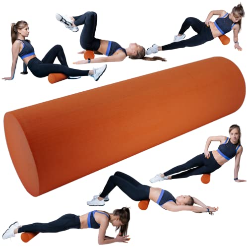High-Density Foam Roller for Muscle Recovery & Massage, 13" x 3.75" EVA Firm Roller for Warm-Up/Cooldown, Yoga & Pilates, Includes Carry Case (Orange) - color: Green