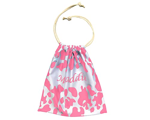 Bitt Sportswear Personalized Gymnastics Grip Bag in Cow Print with Crystals Options (Pink Cow Print) - color: Pink Cow Print