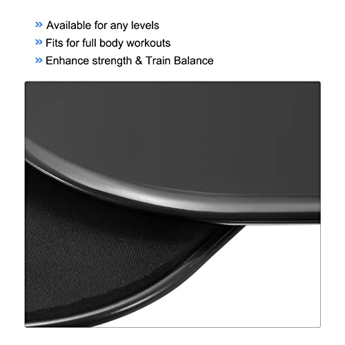 uxcell Exercise Core Sliders, Glider Discs Dual Sided Usage on Carpet or Floor for Full Body Workout - color: Black