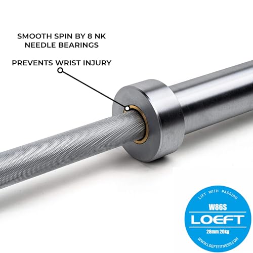 Professional Weightlifting Barbell, Olympic Bar for Weightlifting, 2000lbs Weight Capacity 215K PSI Weight Bar Fit 2"