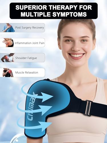 Shoulder Ice Pack for Rotator Cuff and Arm Cold Therapy, Reusable Hot Gel Wrap, Instant Relief for Shoulder Pain, Fatigue, Sports Injury, Surgery Recovery, Gifts for Men & Women (Large Black) - color: Large Black