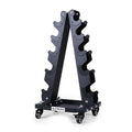 LIONSCOOL Premium Solid Steel Dumbbell Rack Stand Only, A-Frame Portable Weight Storage Organizer with Optional Tray and Wheels, Perfect for Home Gym Fitness Storage (200LBS/300LBS/700LBS Weight Capacity Available) - style: Small, 200 LBS (for 2-15lb Neop