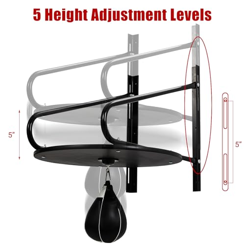 PeakPursuit Heavy-Duty Adjustable Speed Bag Platform, 24-Inch Wall Mount Boxing Kit with 360° Swivel for Professional Home Gym Training