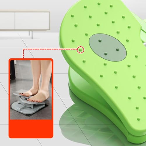 Foot Stepper Machine, Foldable Leg Exerciser Under Desk Foot Pedal Exerciser Reinforced Nylon Leg Workout Trainer for Home Office Use - color: Green