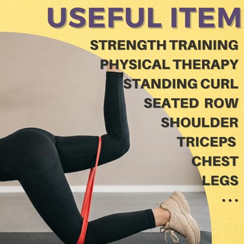 LEZER Resistance Bands - Pull Up Bands for Home Gym Fitness, Stretching, Physical Therapy & Training - Includes Instruction - color: 12 - Orange