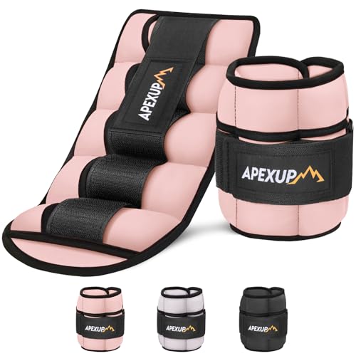 APEXUP Adjustable Ankle Weights for Women and Men, Modularized Leg Weight Straps for Yoga, Walking, Running, Aerobics, Gym, Physical Therapy - color: Pastel Pink, size: 2.5 lbs x2