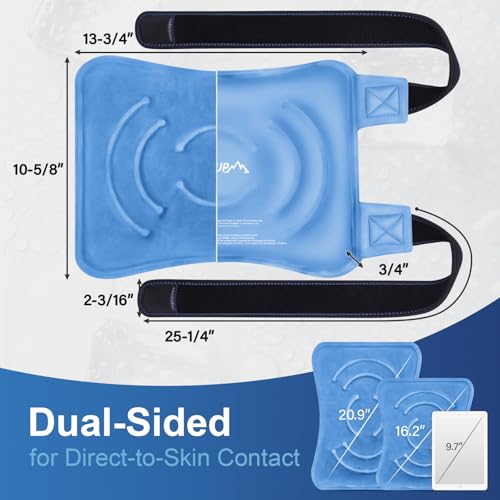 APEXUP Ice Pack for Knee Pain Relief, Large Reusable Wrap After Surgery, Flexible Gel Cold Pack for Injuries, Pain Relief for Back, Shoulder, Elbow, Ankle and Leg (Blue, L, 2PK) - size: Large-2PK, style: Blue