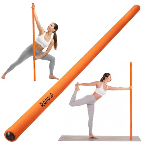 Yoga Stick, Upgraded 5ft Sturdy Steel Mobility Stick, Adjustable Exercise Equipment for Stretching, Flexibility & Balance, Physical Therapy & Posture Correction, Shoulder & Back Relaxation - color: 1-Orange