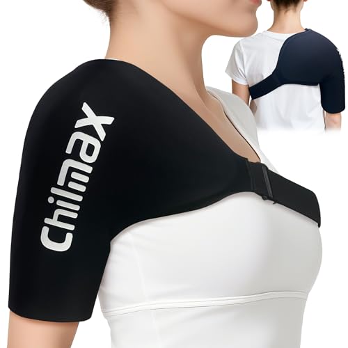 Shoulder Ice Pack for Rotator Cuff and Arm Cold Therapy, Reusable Hot Gel Wrap, Instant Relief for Shoulder Pain, Fatigue, Sports Injury, Surgery Recovery, Gifts for Men & Women (Large Black) - color: Large Black