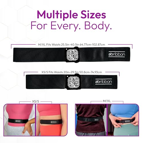 Ab-Ribbon by HYPOXiX Fitness, Abdominal Mirror Sensory Belt for Pilates Barre Yoga Breathography Technique Breathwork and Physical Therapy - size: M-XL