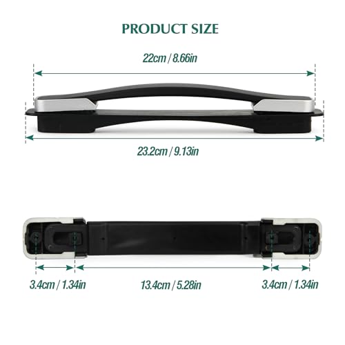 Luggage Replacement Handle, Suitcase Spare Grip, Travel Bag Repair Part | Ergonomic grip design, sturdy construction, comfortable hand feel, suitable for luggage repair and travel bag replacement - style: RB-024 Silver-White