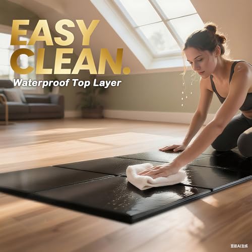 Foldable Treadmill Walking Pad Mat for Carpet Floors,72" x 30" 6mm Thick Treadmill Mat for Hardwood Floor,Indoor Exercise Stationary Bike,Elipitial, Gym Equipment, Noise Shock Absorption - size: 72"L x 30"W x 0.2"Th