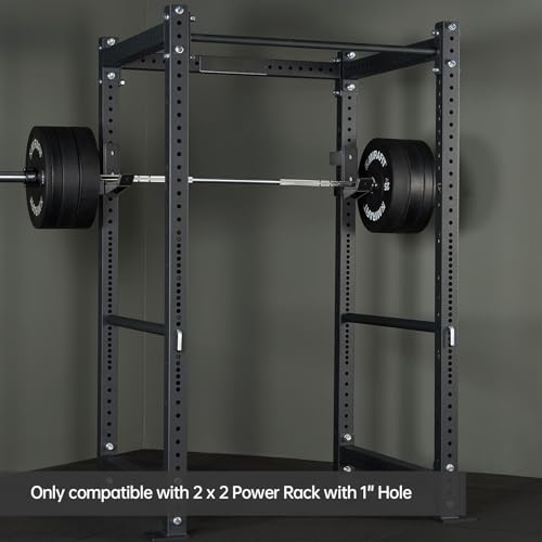 J Hooks for 2" x 2" Power Rack, Rubber Pad J-Hook for Power Cage, Bottom Reinforced Steel J Cups for Squat Rack, Heavy Duty Barbell Holder, Black - size: for 2"x2" Rack with 1" Hole