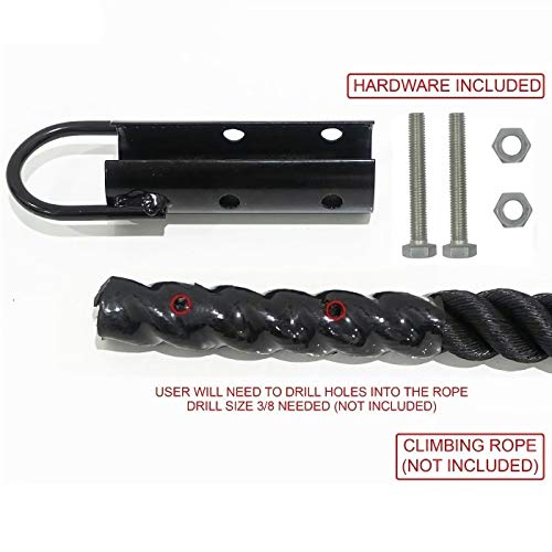 1.5in Climbing Rope Clamp，1 1/2 Rope Climb Workout Rig Attachment Hook for 1.5" Rope Clasp Garage Gym Fitness Equipment with Carabiner Eyehook Strength Training Home Indoor Safety