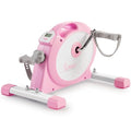 Sunny Health & Fitness Smart Under-Desk Bike Exerciser, Low-Impact Cardio Cycling Equipment for Home/Office, Mini Paddler for Arm/Leg Mobility Training, Free SunnyFit App - color: Pink
