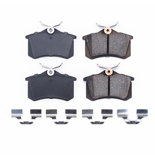 PowerStop Rear Brake Pads for Audi A4 2003-04 |A6 1998-03 |A6 Quattro 1998-03 |Allroad Quattro 2001 |S6 2002-03 |Audi TT 2000-06 - Z17 Ceramic Brake Pads & Install Hardware, 17-340A - style: 17-340A