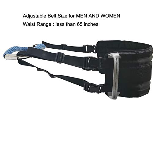 Patient Sit to Stand Lift Sling Medical Transfer Gait Belt Adjustable Pull Up Strap with Stainless Steel No-Slip Grip Handicap Bar Handles Aid Help Getting 500 Lbs Load AnyBack Black