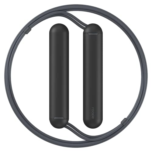 Tangram Smart Rope Rookie Donut - Cordless Fitness Jump Rope, App-Connected, Adjustable Length, Replaceable Battery, Track Jumps and Calories, Portable Workout Rope for Home and Gym - color: Black
