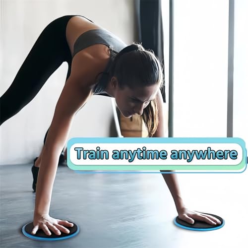 Core Sliding Discs - Dual Sided Workout Sliders for Carpet & Hardwood Floor - Home Ab Pads Exercise Equipment Fitness Sliders for Women and Men - color: blue