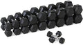 WF Athletic Supply Rubber Coated Hex Dumbbell Set, Multiple Choices Available - Dumbbells with Rack Stand and Mat, or Dumbbells Only (200/550/1200/2100/3000 LB) - color: c. 5 - 50LB Dumbbells Only