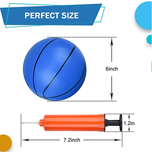 Mini Basketball for Mini Basketball Hoop, 6" Replacement Ball for Over The Door Hoop, Little PVC Basketballs for Kids Toddler, Beach Indoor Outdoor Pool Sport Game Gift, Blue 3 PCS - color: Blue