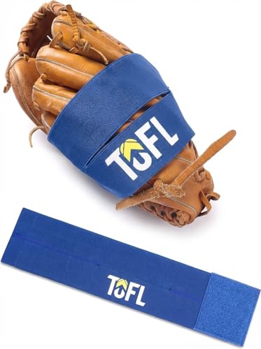 TOFL Baseball Glove Wrap Band for Mitt Shaping | Elastic Strap with Adjustable Closure for Pocket Forming & Storage | Youth & Adult Softball Mitt Care Accessory (Color & Quantity Options) - color: Blue